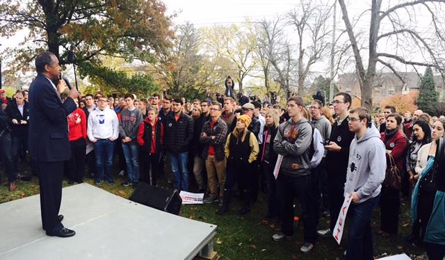 Ben Carson speaks to students at Iowa State University. (Instagram)
