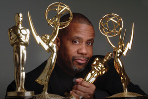 Russell Williams II with his two Oscars and two Emmy Awards. (Photo: Tom Radcliffe)